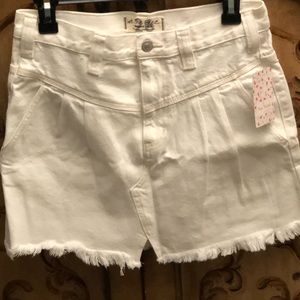 Free People Sidecar Mini Cotton Denim Skirt